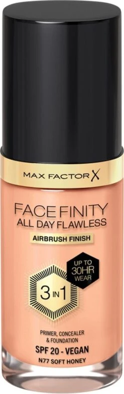 Max Factor All Day Flawless 3in1 Foundation 77 Soft Honey