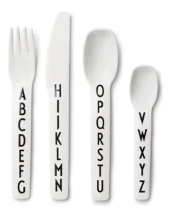 Design Letters Kids Cutlery White