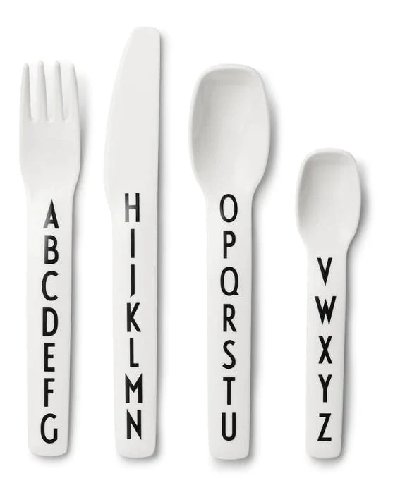 Design Letters Kids Cutlery White 1 Design Letters Kids Cutlery White