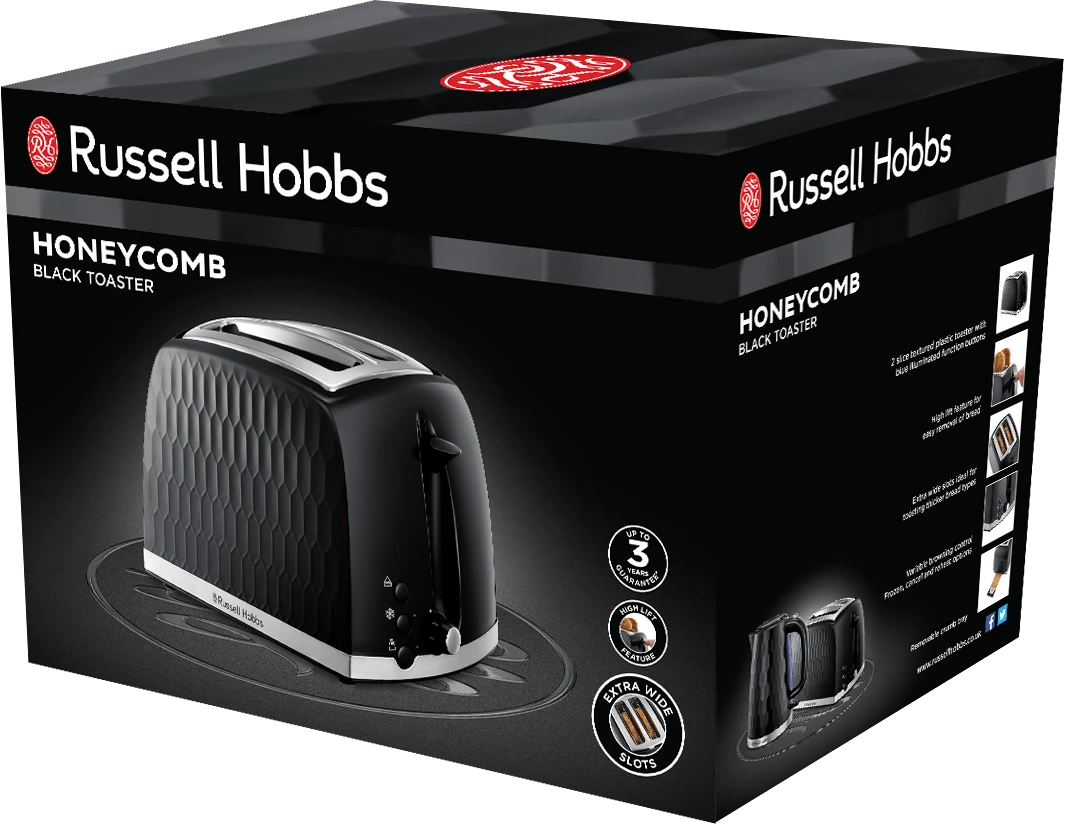 Russell Hobbs 26061-56 Honeycomb Toaster Black 2 Russell Hobbs 26061-56 Honeycomb Toaster Black - Bild 2
