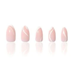 Milky Swirl Reusable Press-On Manicure