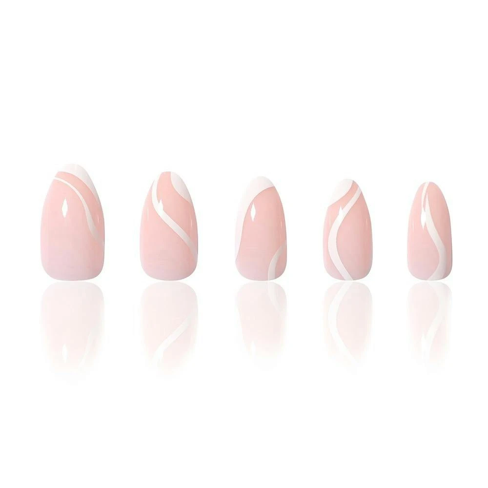 Milky Swirl Reusable Press-On Manicure 1 Milky Swirl Reusable Press-On Manicure