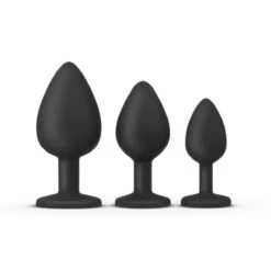 Silicone Butt Plug Set Black