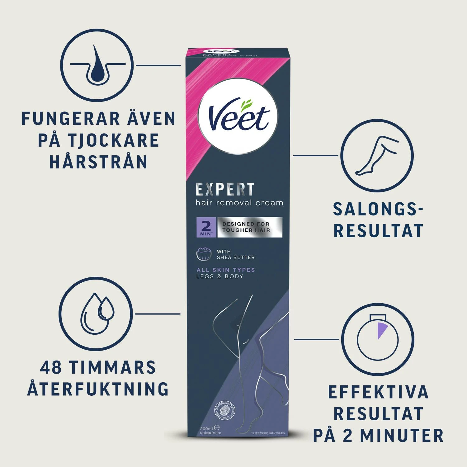 Veet Expert Hair Removal Cream Body & Legs All Skin Types 3 Veet Expert Hair Removal Cream Body & Legs All Skin Types - Bild 3