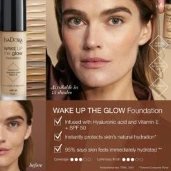 IsaDora Wake Up The Glow Foundation 5W 7 IsaDora Wake Up The Glow Foundation 5W -Redken Butik 99589 86240 1681379835